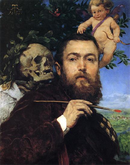 Hans Thoma Self-portrait with Love and Death